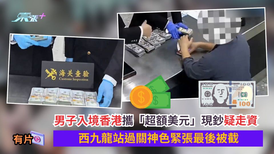 男子入境香港攜「超額美元」現鈔疑走資　西九龍站過關神色緊張最後被截