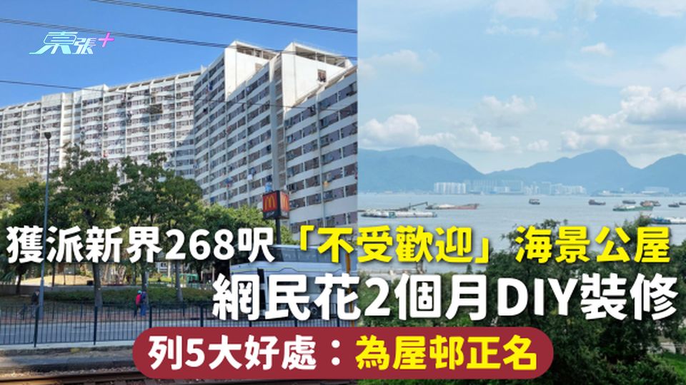 公屋上樓 | 獲派新界268呎「不受歡迎」海景公屋 網民花2個月DIY裝修 列5大好處：為屋邨正名