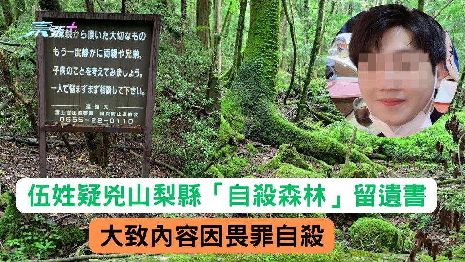 葵芳閣兇殺案｜疑兇山梨縣「自殺森林」留遺書 內容因畏罪自殺