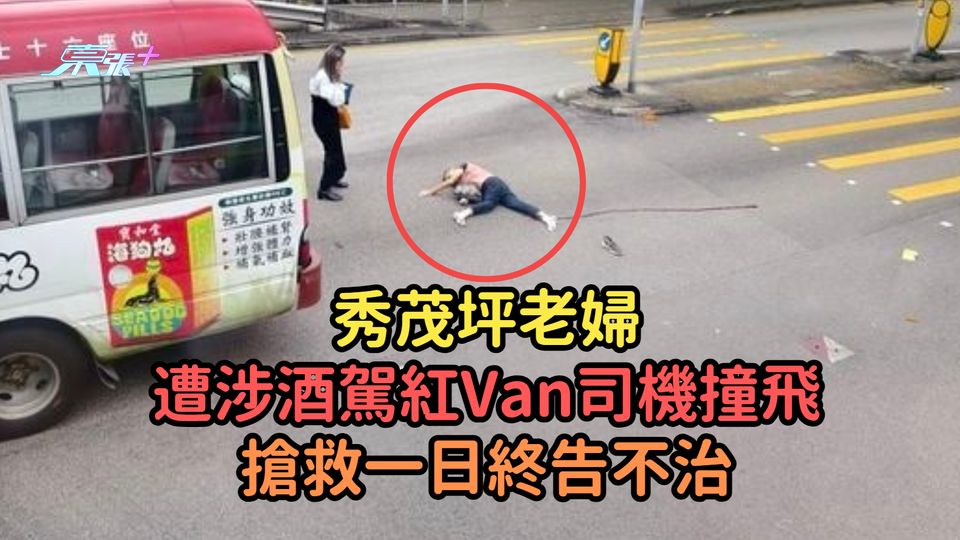 秀茂坪老婦遭涉酒駕紅Van司機撞飛  搶救一日終告不治