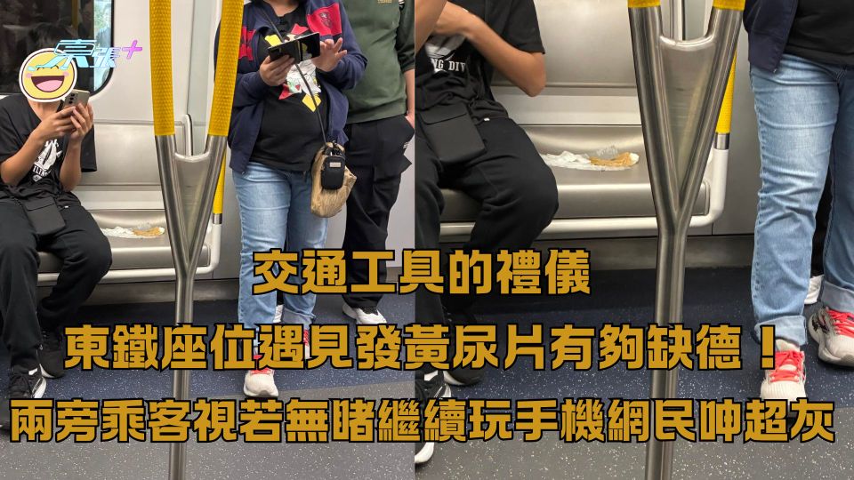 交通工具的禮儀 東鐵座位遇見發黃尿片有夠缺德！兩旁乘客視若無睹繼續玩手機網民呻超灰