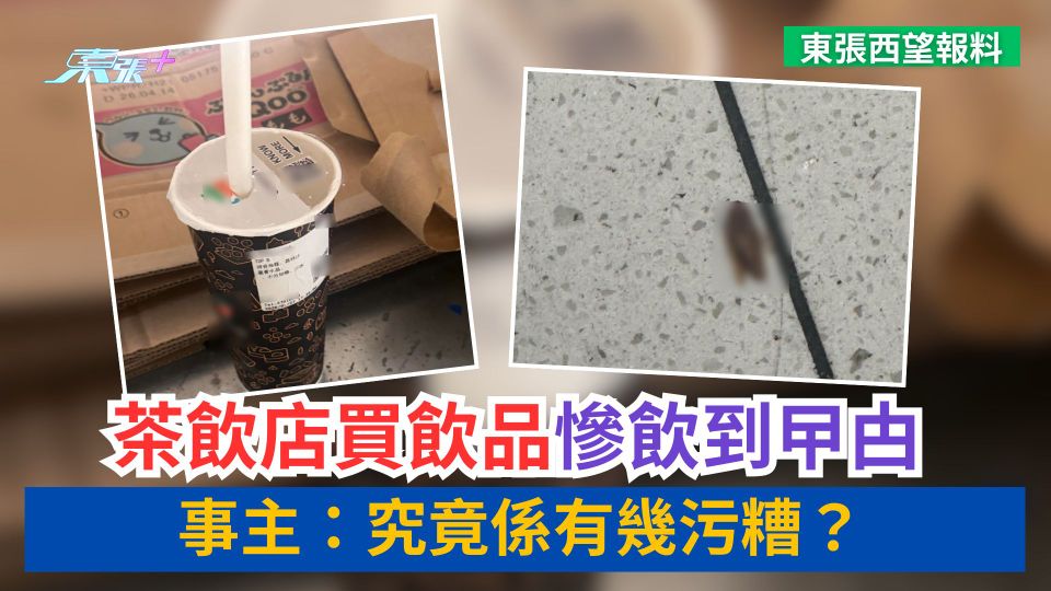 東張西望報料｜茶飲店買飲品慘飲到曱甴　事主：究竟係有幾污糟？