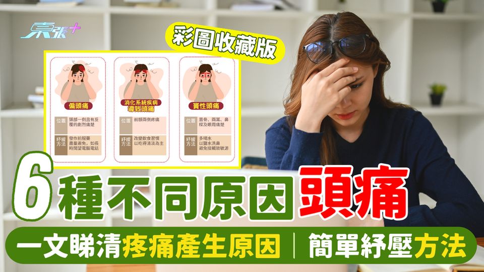 6種不同原因頭痛💆🏻一文睇清疼痛產生原因🫠｜超簡單紓壓方法💊彩圖收藏版