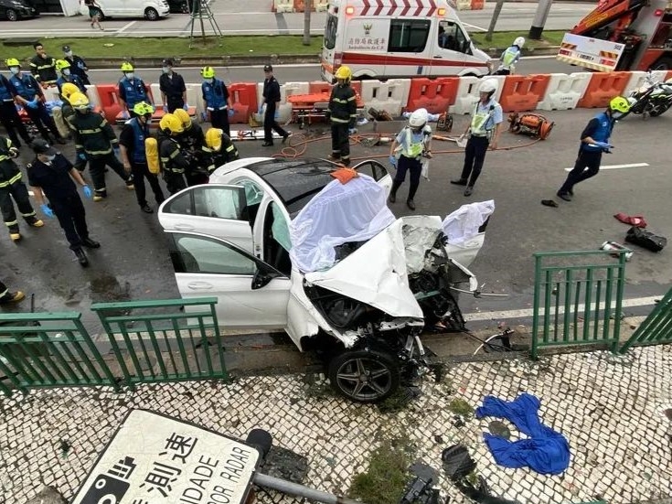 澳門發生嚴重交通意外。（網上圖片）