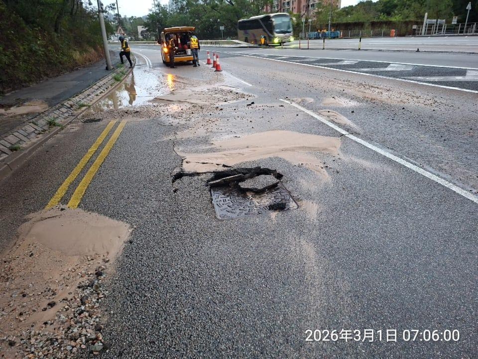 將軍澳環保大道鹹水管滲漏　康城及工業邨等暫停沖廁水 (西貢區區議員張美雄)