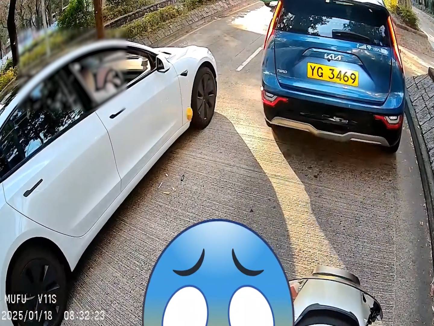 無品Tesla司機馬路亂拋垃圾險中鐵騎士