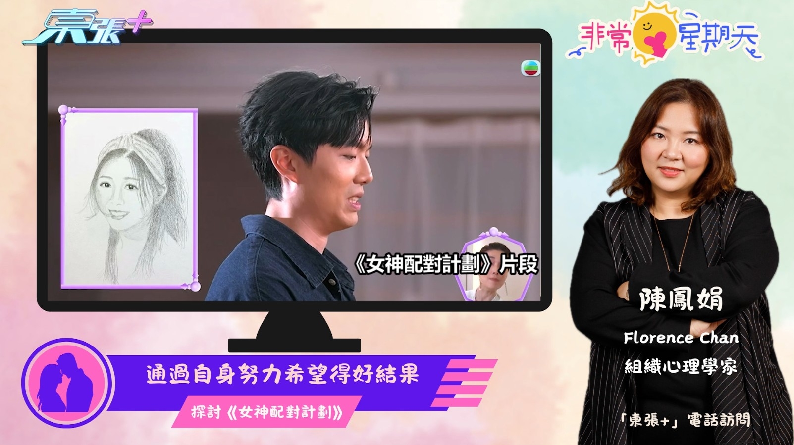 非常星期天🫶《女神配對計劃》網民留言/立場👀可窺探自身價值觀？｜東張+專訪- 東張+