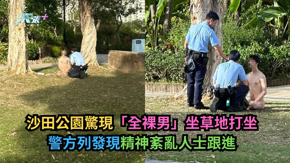 沙田公園驚現「全裸男」坐草地打坐　警方列發現精神紊亂人士跟進