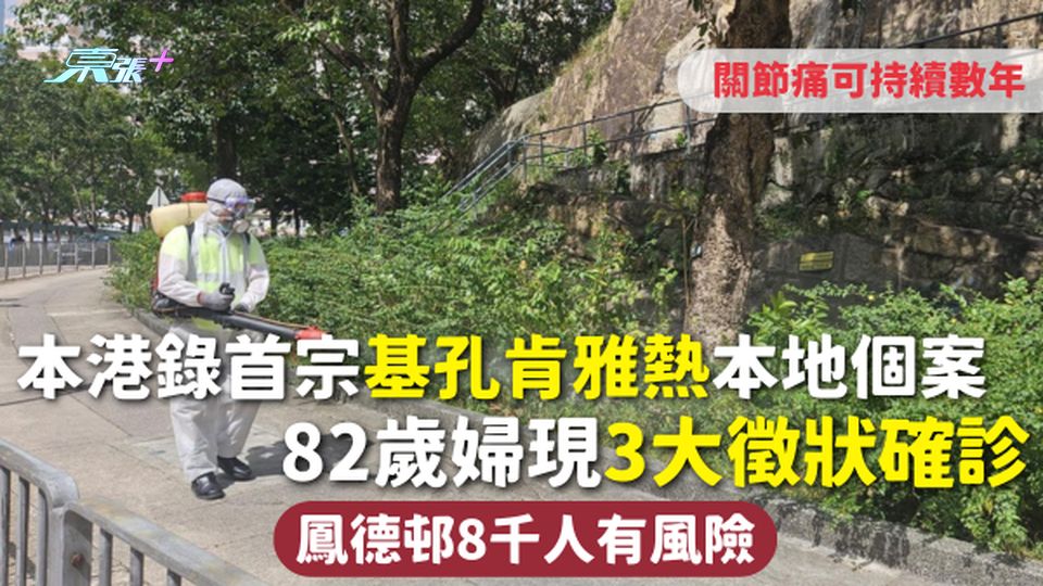基孔肯雅熱 | 本港錄首宗本地個案 82歲婦現3大徵狀確診 鳳德邨8千人有風險 關節痛可持續數年