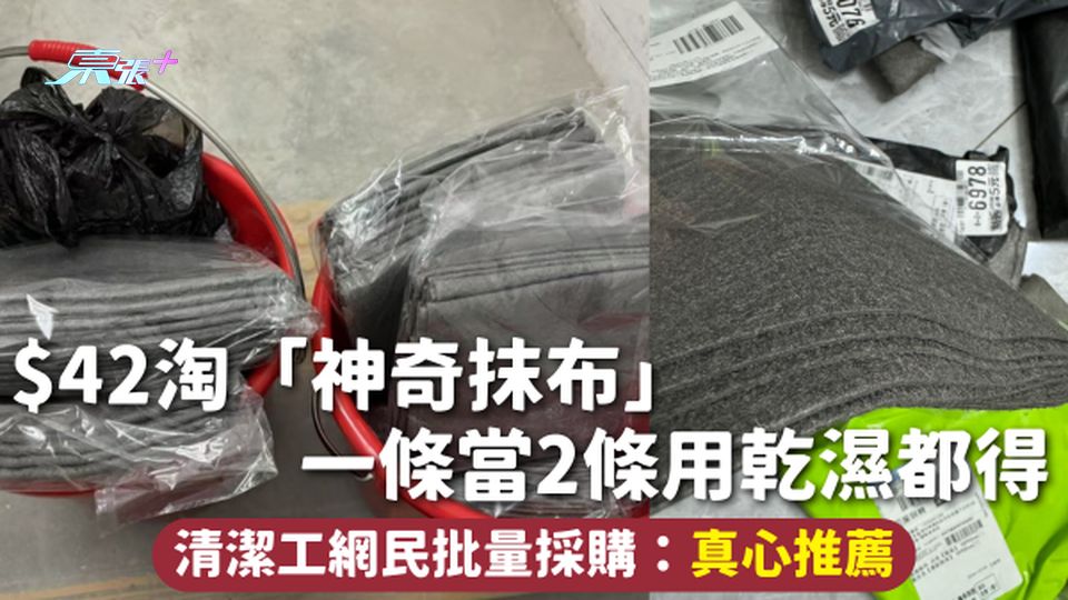 淘寶好物 | $42淘「神奇抹布」 一條當2條用乾濕都得 清潔工網民批量採購：真心推薦