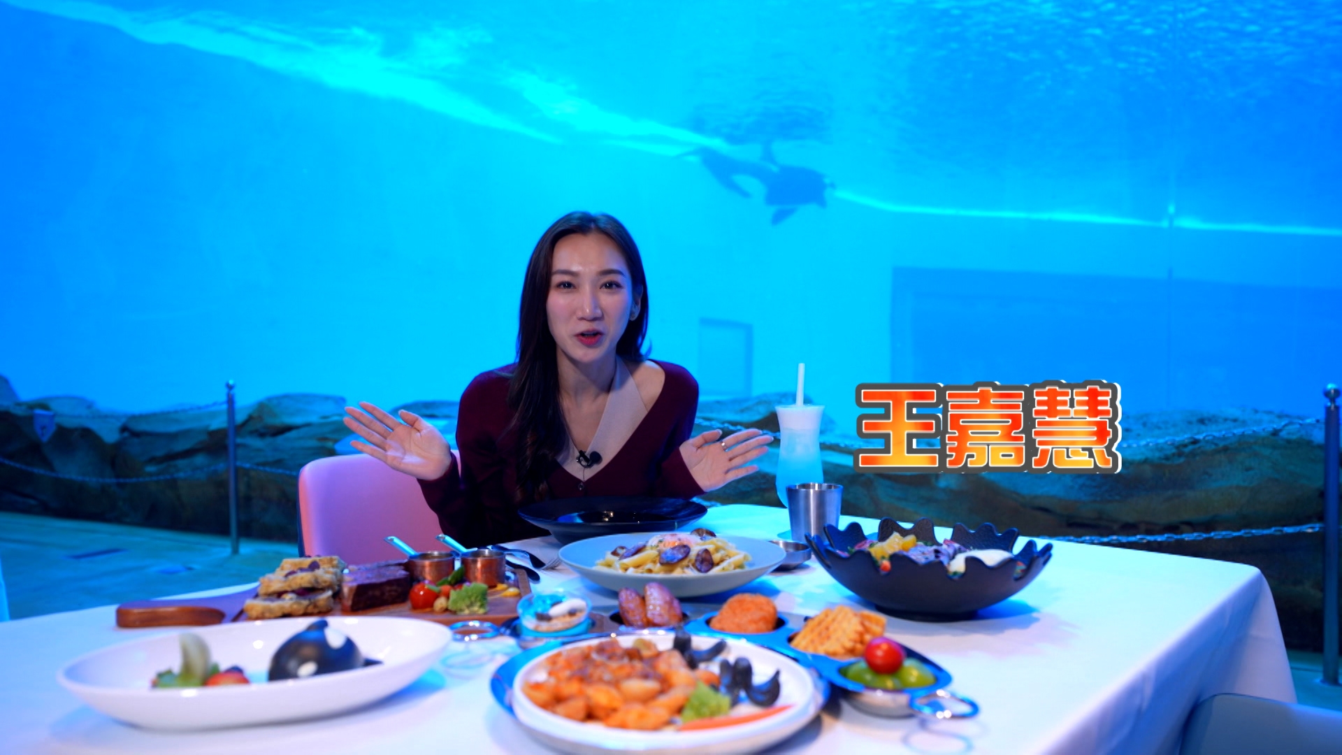 來到這間餐廳，更可以同虎鯨近距離見面。