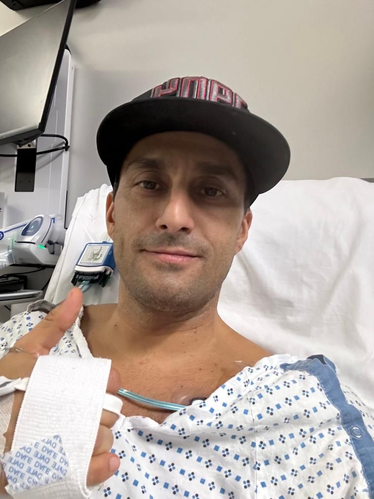 Andre Rodrigues in the hospital