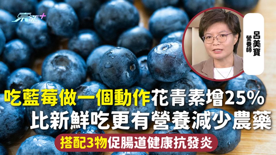 藍莓 | 吃藍莓做一個動作花青素增25% 比新鮮吃更有營養減少農藥 搭配3物促腸道健康抗發炎