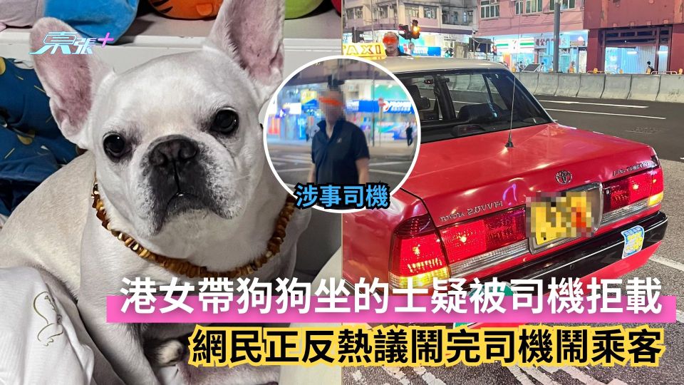港女帶狗狗坐的士疑被司機拒載發文公審　網民正反熱議鬧完司機鬧乘客
