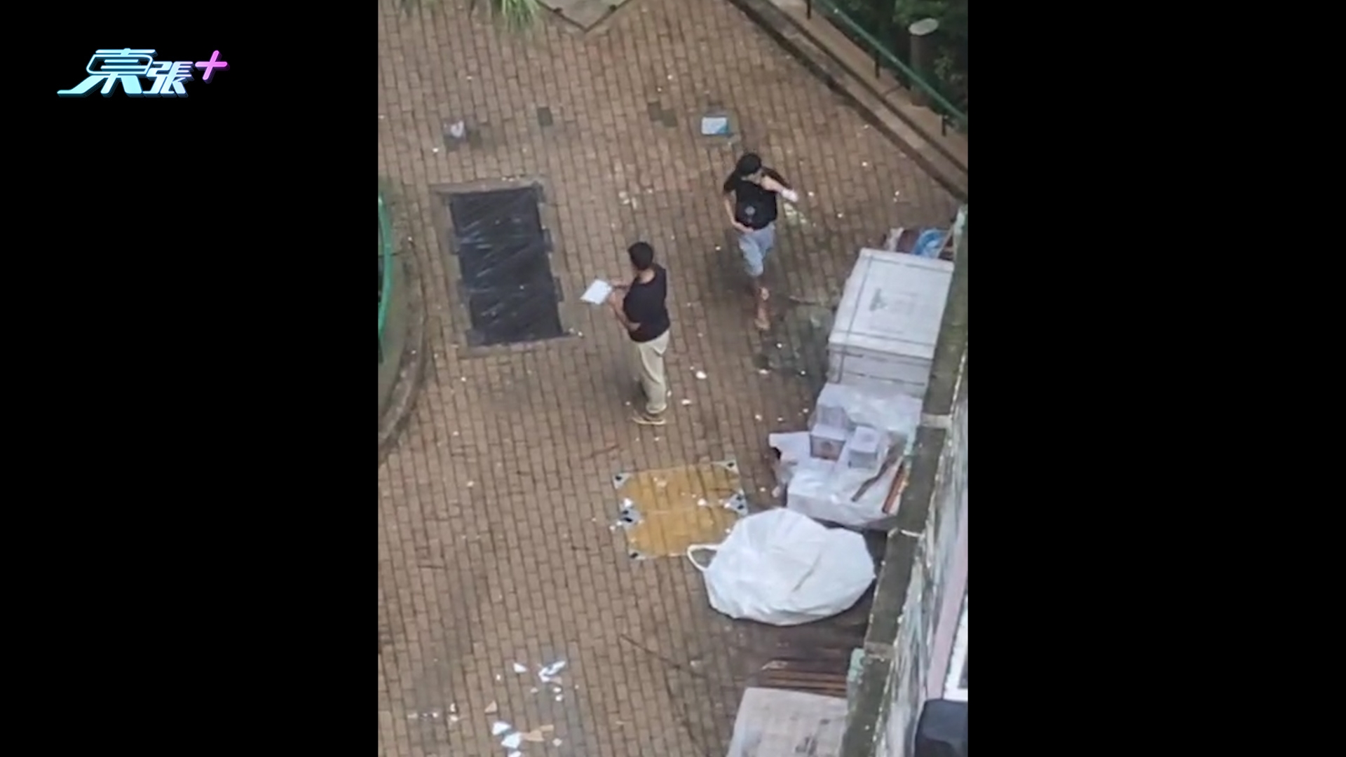 東張西望報料｜祥蔭樓兩男擅取維修物料「飛碟」放題　廚磚滿天飛一地碎片惹不滿