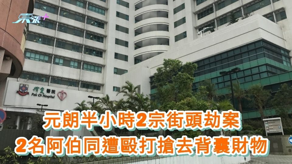 元朗半小時2宗街頭劫案  2名阿伯同遭毆打搶去背囊財物  