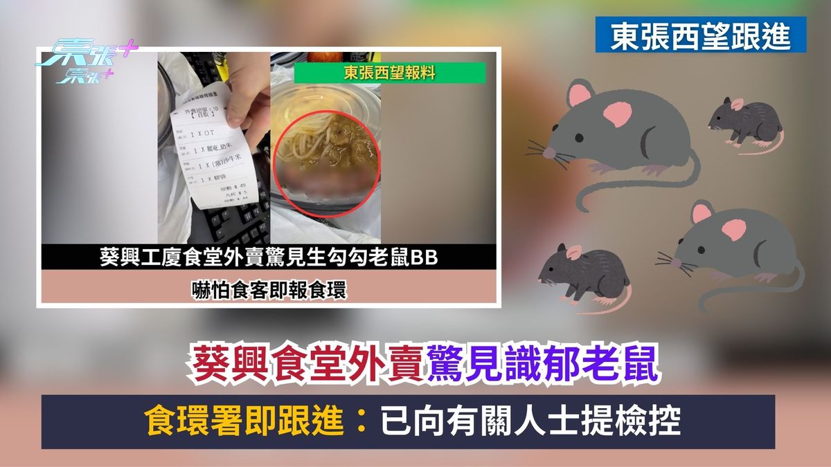 東張西望跟進｜葵興食堂外賣驚見識郁老鼠　食環署即跟進：已向有關人士提檢控