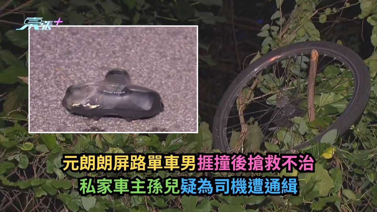 元朗朗屏路单车男挨撞后抢救不治　私家车主孙儿疑为司机遭通缉-东张+