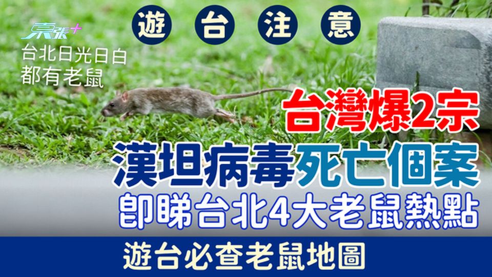 遊台注意｜台灣爆2宗漢坦病毒死亡個案 死亡率達4成! 台北4大老鼠熱點＋遊台必查老鼠地圖