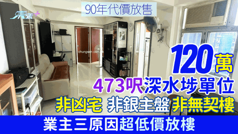 香港樓市｜120萬473呎深水埗單位 90年代價放售 非凶宅/非銀主盤/非無契樓 業主三原因低價放樓