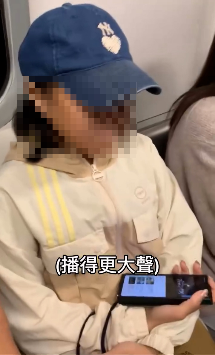 及後，涉事女子變本加厲，將手機音量再度調高。（Threads影片截圖／emilycpt72）