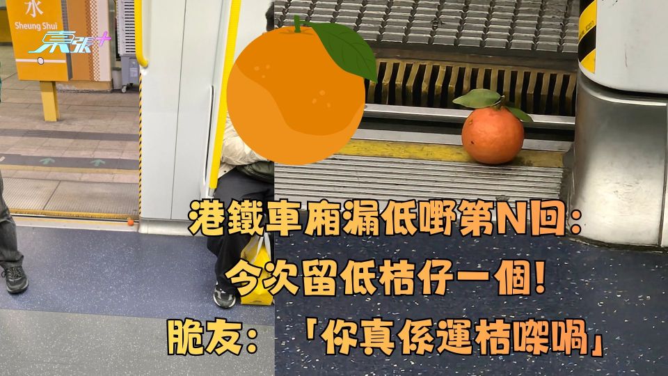 港鐵車廂漏低嘢第N回：今次留低桔仔一個！脆友：「你真係運桔㗎喎」