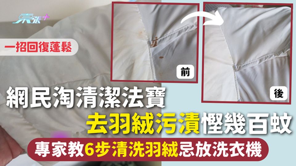 羽絨清潔 | 網民淘清潔法寶 去羽絨污漬慳幾百蚊 專家教6步清洗羽絨忌放洗衣機 一招回復蓬鬆