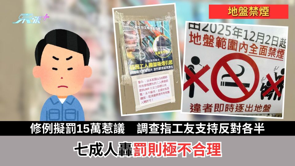 地盤禁煙修例擬罰15萬惹爭議　調查指工友支持反對各半　七成人轟罰則極不合理