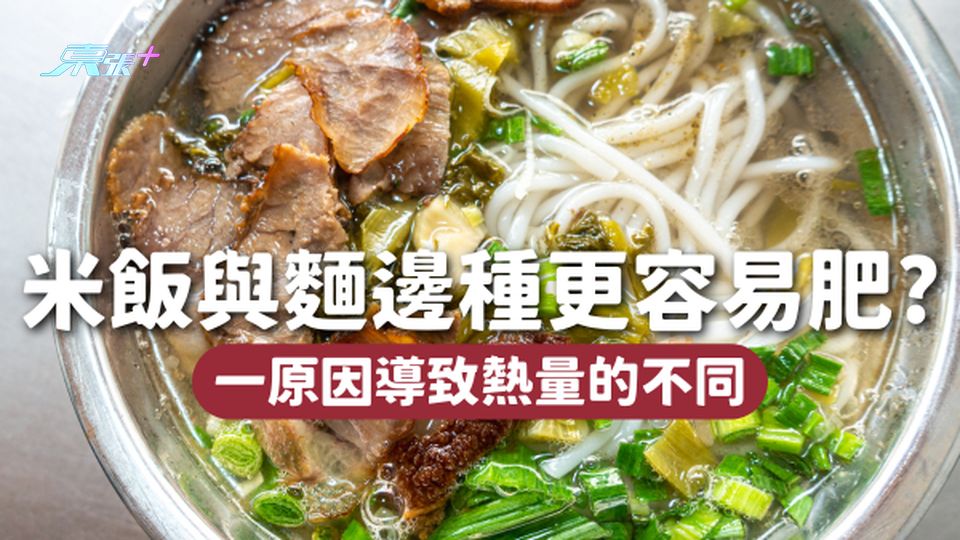 米飯🆚麵，到底食邊種更容易肥？這一原因導致熱量大不同！