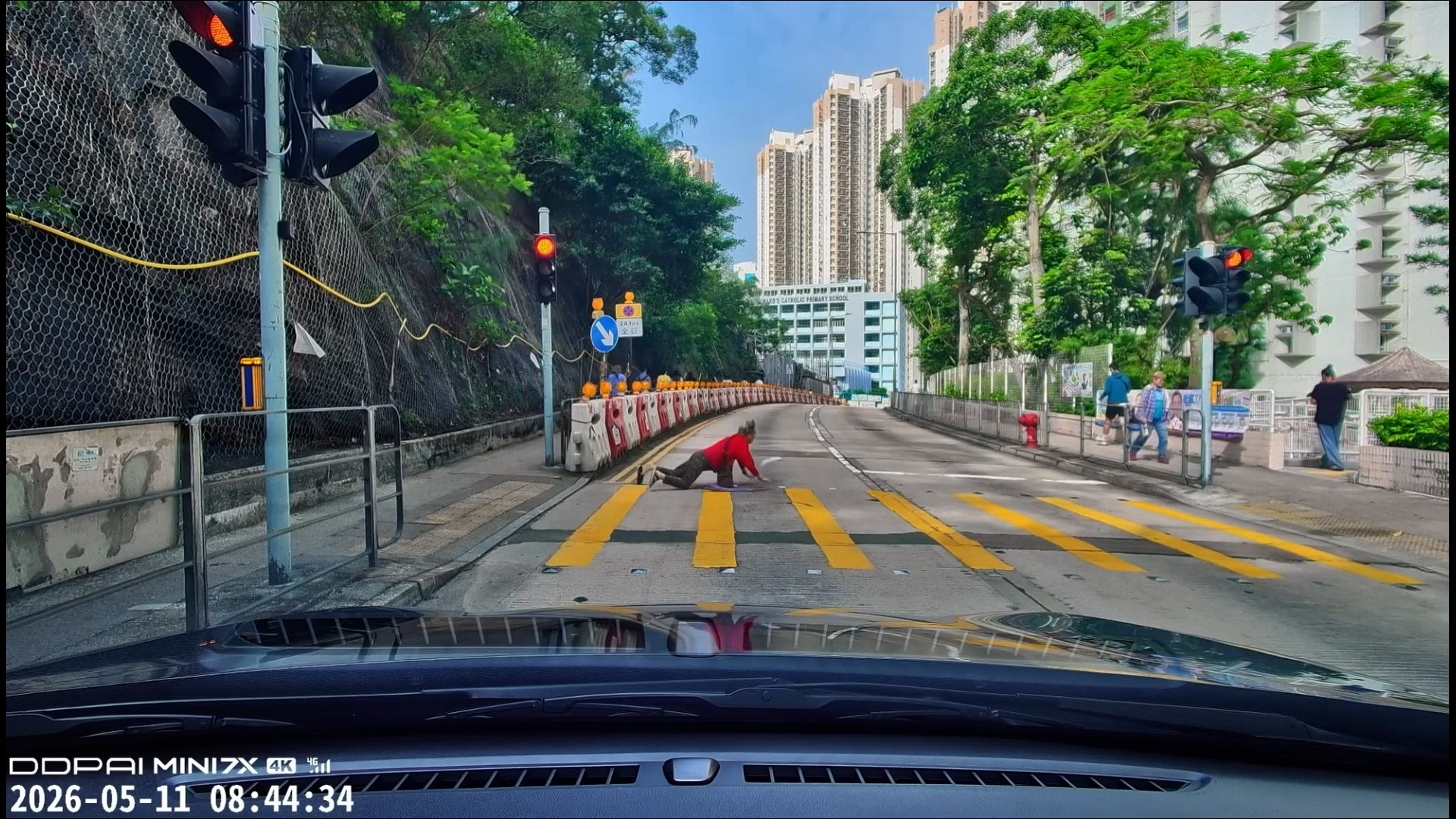 車Cam直擊｜好人好事！婆婆過馬路不慎跌倒獲兩男相助　片主：值得表揚 （FB＠Aero Chan）