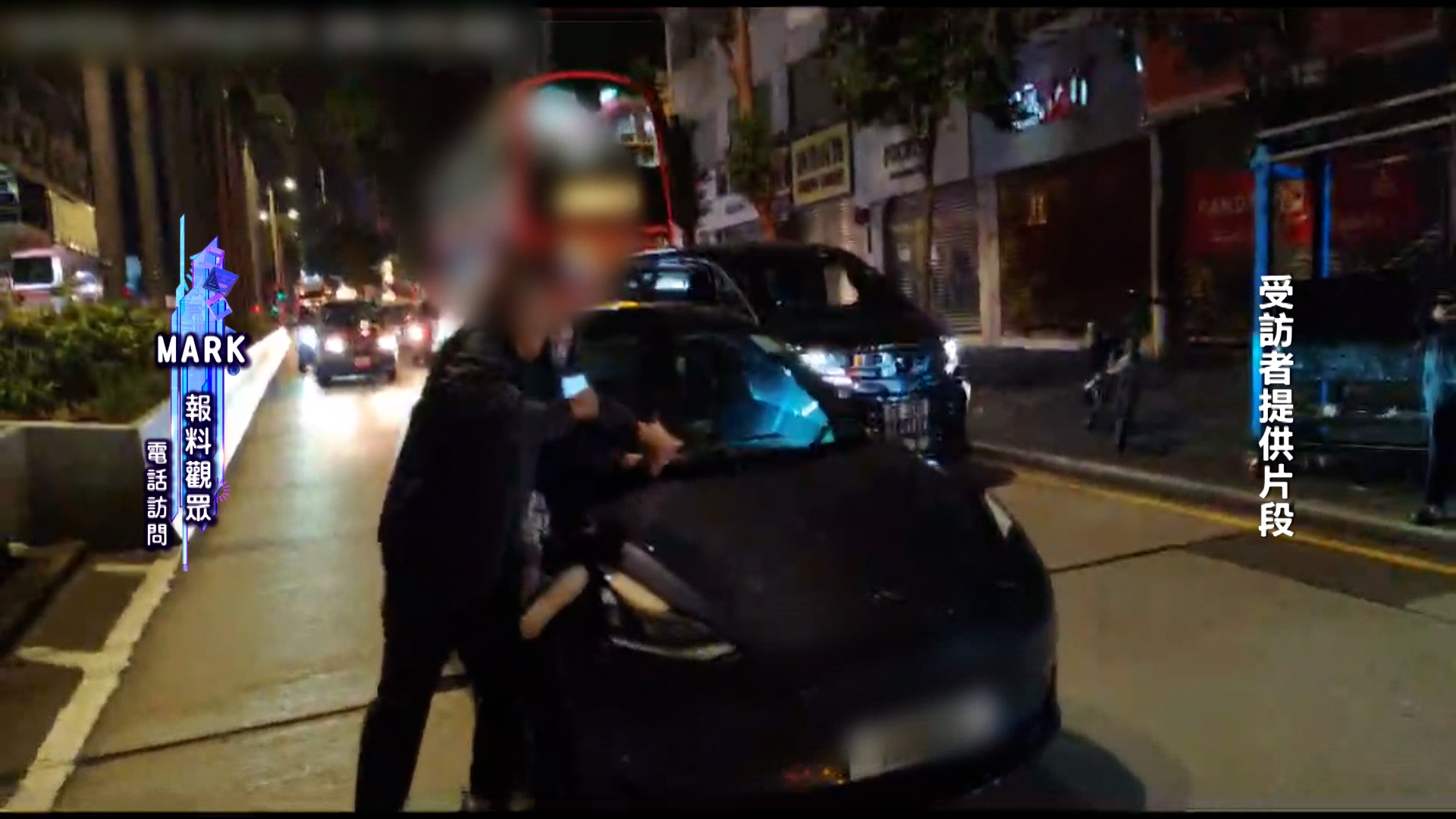 私家車司機嘗試制服外籍女士，但不成功，反而被外籍女士推開，並被她打了三、四拳。