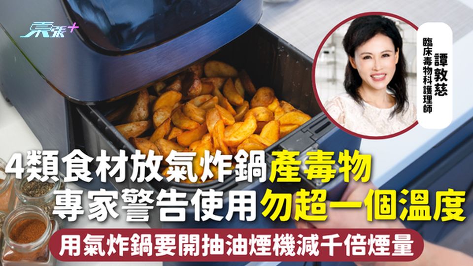 氣炸鍋 | 4類食材放氣炸鍋產毒物 專家警告使用勿超一個溫度 用氣炸鍋要開抽油煙機減千倍煙量