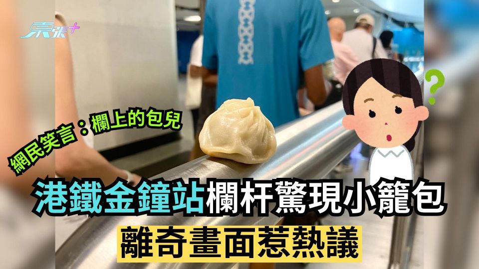 港鐵金鐘站欄杆突現小籠包  離奇畫面惹熱議  網民笑言：欄上的包兒