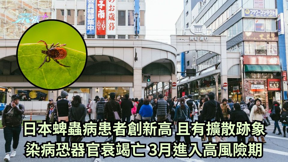 日本蜱蟲病患者創新高 且有擴散跡象 染病恐器官衰竭亡 3月進入高風險期