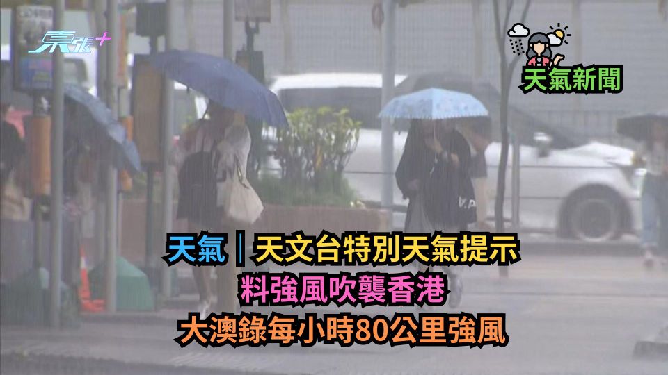 天氣｜天文台特別天氣提示料強風吹襲香港　大澳錄每小時80公里強風-東張+