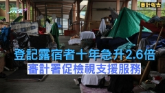 審計報告｜登記露宿者十年急升2.6倍 審計署促檢視支援服務