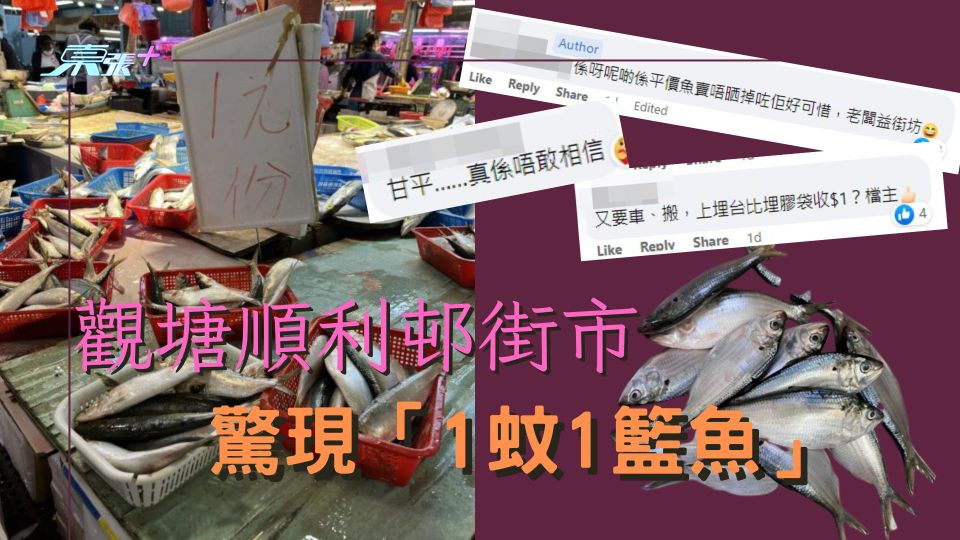 觀塘順利邨街市驚現「1蚊1籃魚」