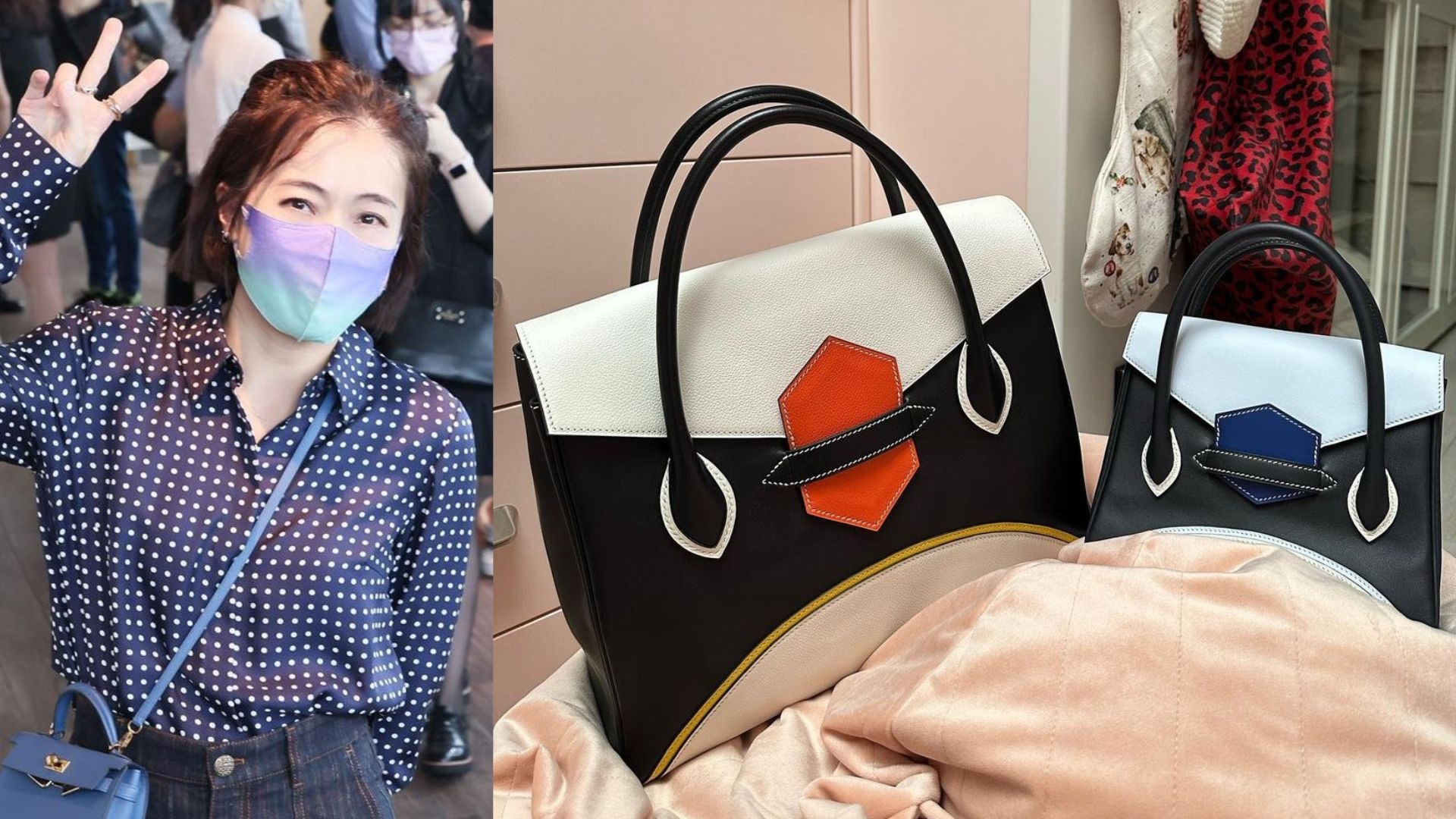 被譽為世界級的愛馬仕手袋收藏家的劉鑾雄，曾送甘比在Hermès訂製的兩款企鵝袋。