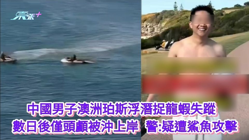 中國男子澳洲珀斯浮潛捉龍蝦失蹤 數日後僅頭顱被沖上岸 警:疑遭鯊魚攻擊