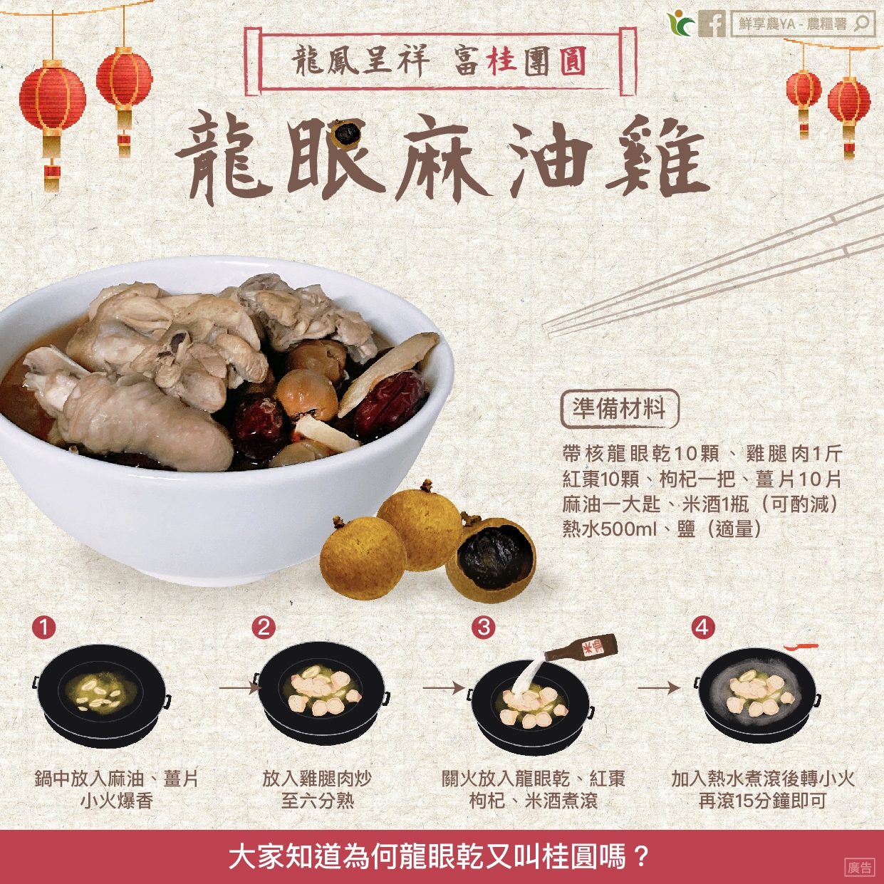 可能是火鍋、豆腐、粥、香菇、龍眼和文字的圖像