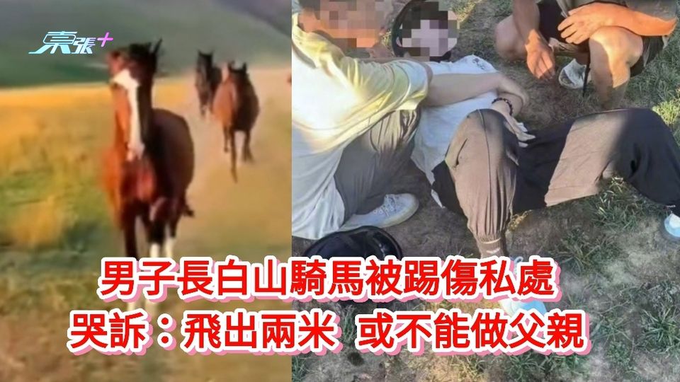 男子長白山騎馬被踢傷私處 哭訴：飛出兩米 或不能做父親
