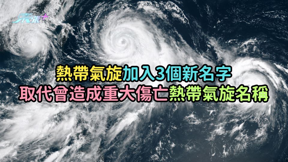 熱帶氣旋加入3個新名字  取代曾造成重大傷亡熱帶氣旋名稱