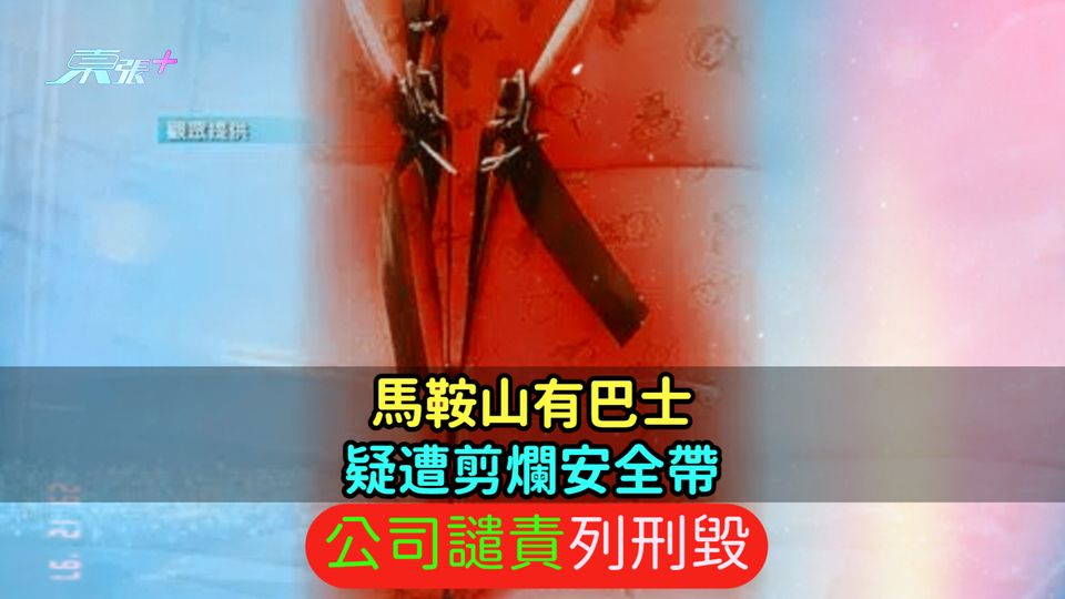 馬鞍山巴士疑遭剪爛安全帶  公司譴責列刑毀