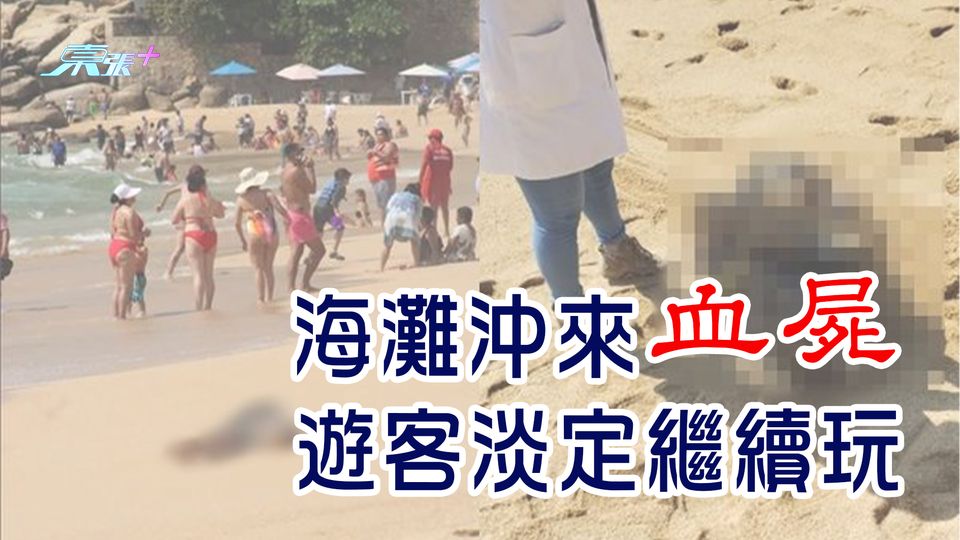 海灘沖來血屍 遊客淡定繼續玩