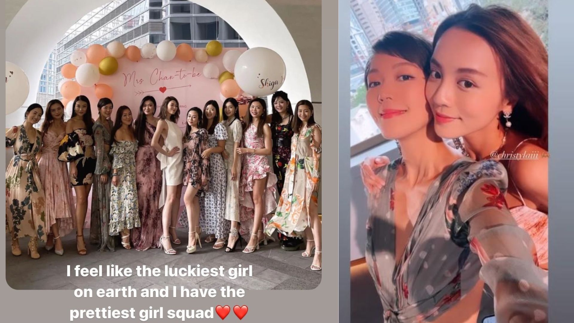 連詩雅接受姐妹朋友們嘅禮物與祝福。