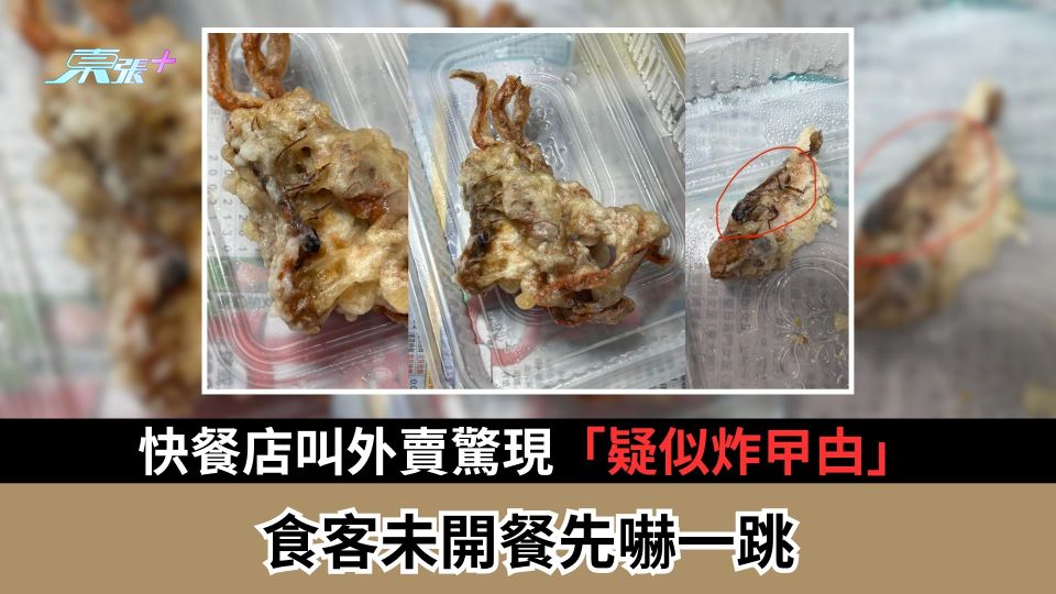 快餐店叫外賣驚現「疑似炸曱甴」　食客未開餐先嚇一跳