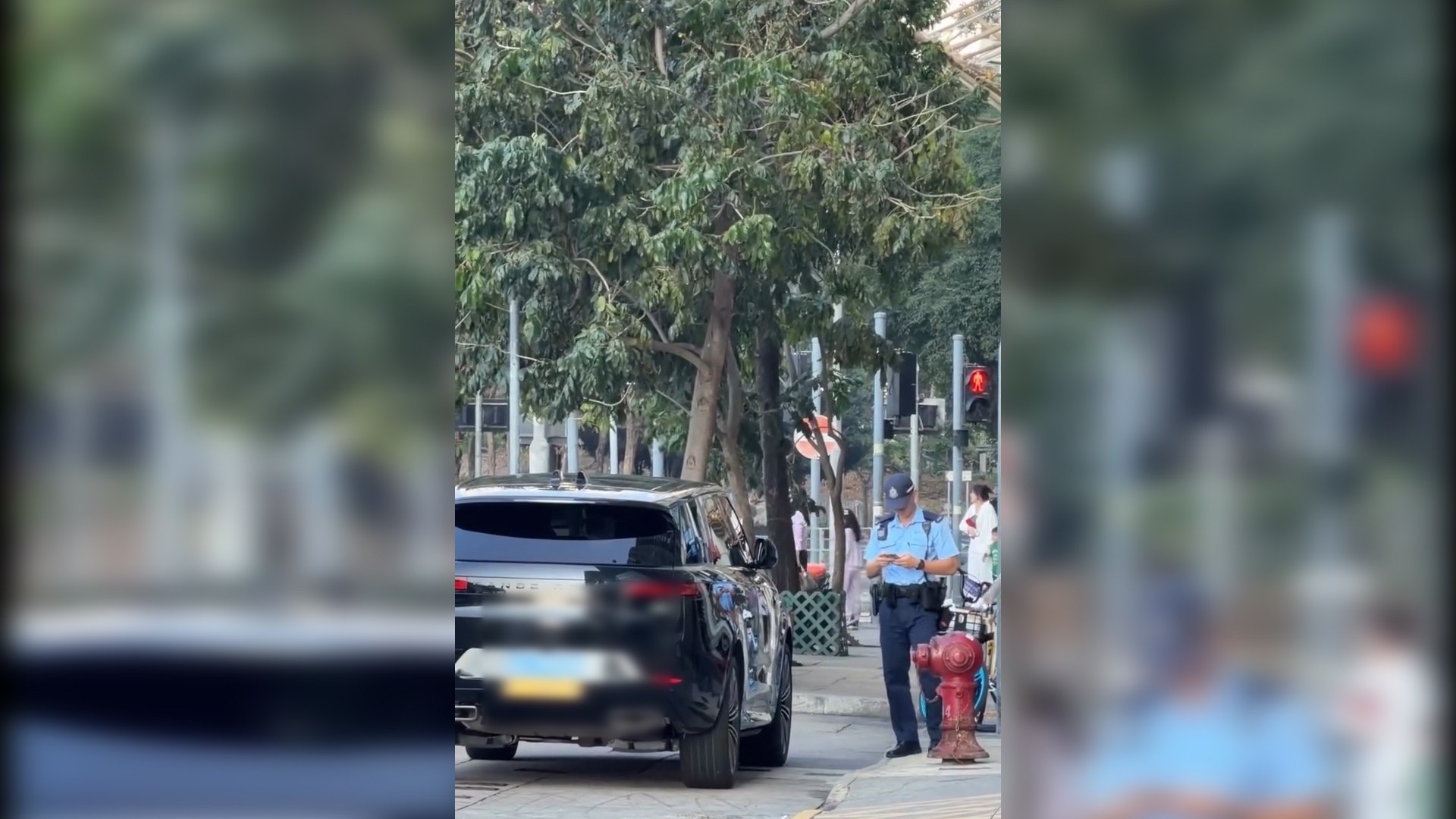 粵車南下｜內地司機來港亂泊車停馬路被警員「抄牌」　網民：多謝貢獻香港