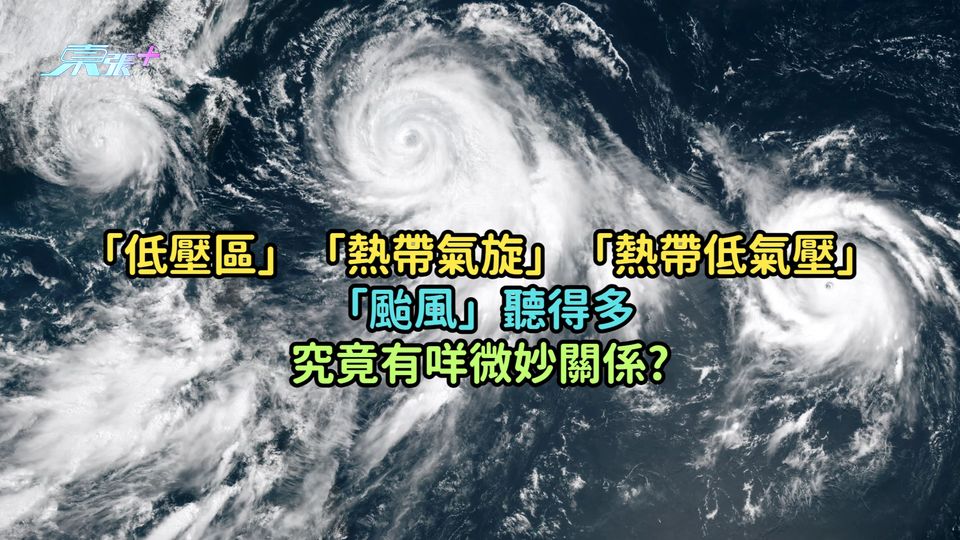 「低壓區」「熱帶氣旋」「熱帶低氣壓」「颱風」聽得多  究竟有咩微妙關係?