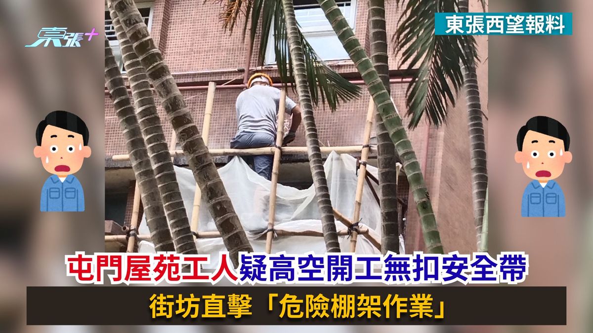 東張西望報料｜屯門屋苑工人疑高空開工無扣安全帶　街坊直擊「危險棚架作業」