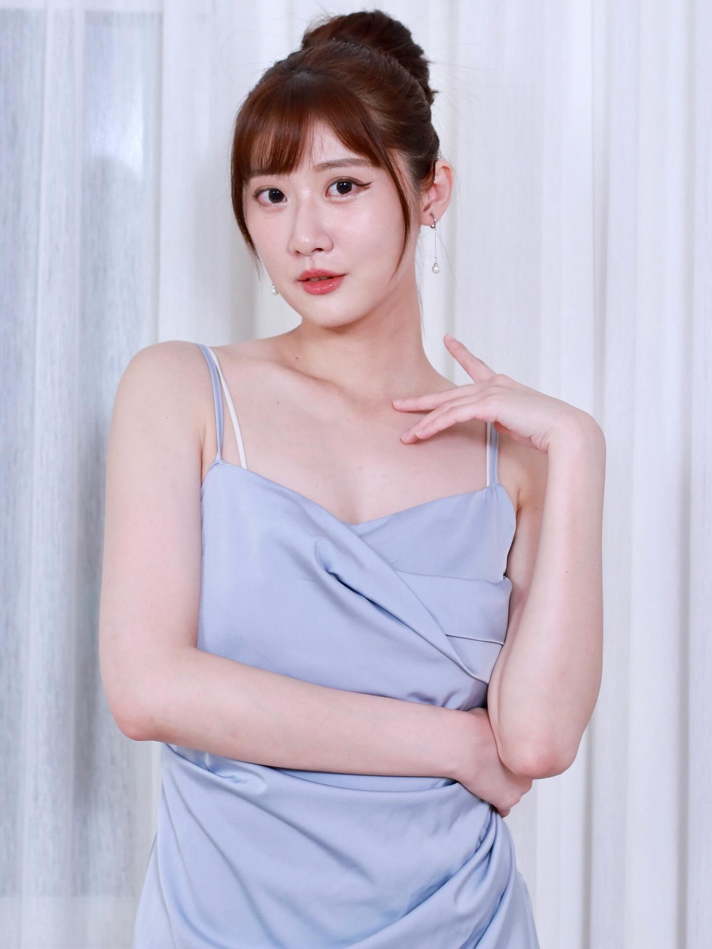 May be an image of 1 person, slip and sleepwear